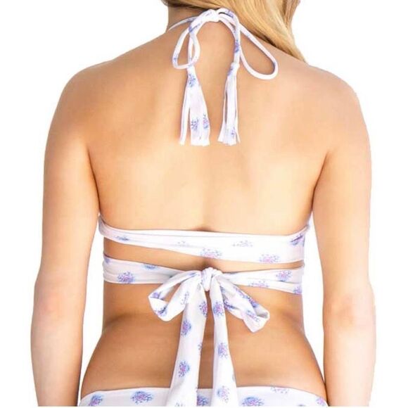 Nirvanic Swim Bikini Fai Wrap Top in Sand Blossom (S) - Picture 2 of 5